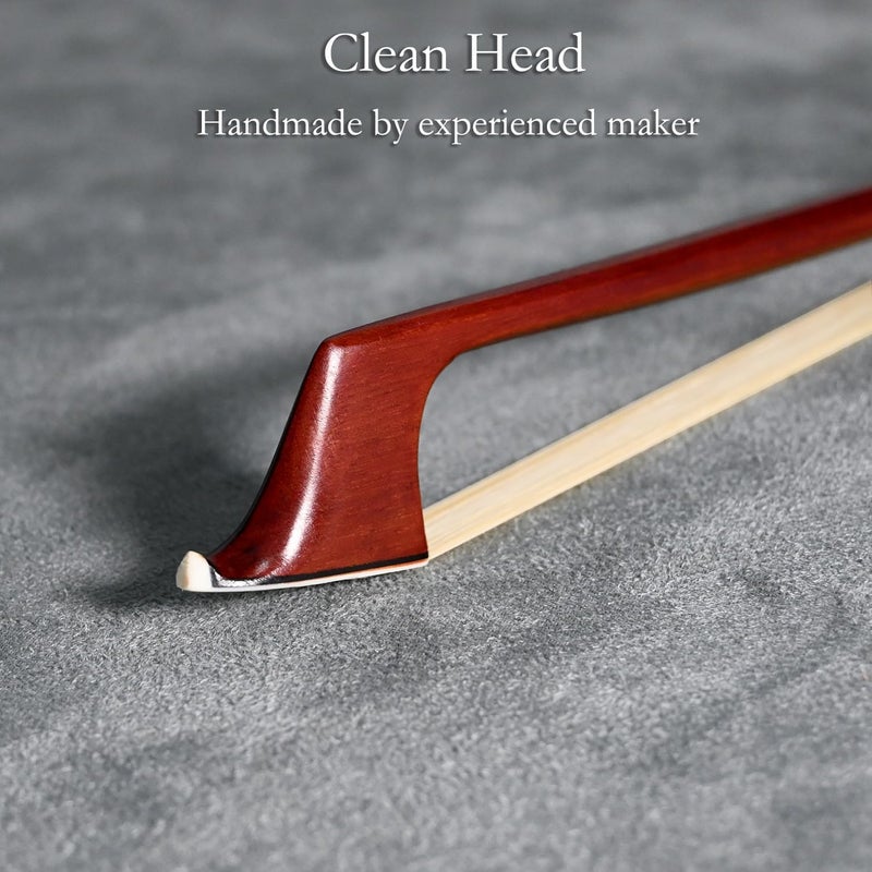 VINGOBOW 2PCS Brazilwood Cello Bow 4/4 Full Size 74.5cm Ebony Frog Natural Mongolian White Horsehair Well-Balanced Sweet Tone - Image 5
